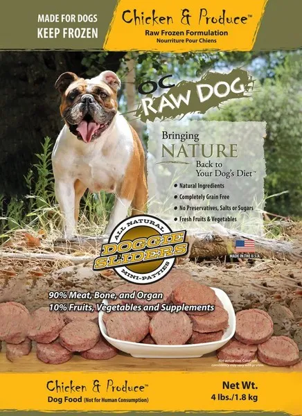 4 Lb OC Raw Chicken & Produce Doggie Sliders - Health/First Aid